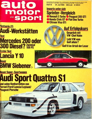 Deckblatt Auto Motor und Sport (15/1985)